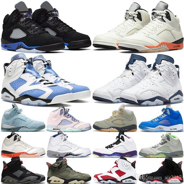 

men basketball shoes 6s unc 6 university blue midnight navy 5s racer blue 5 bluebird easter red, Black