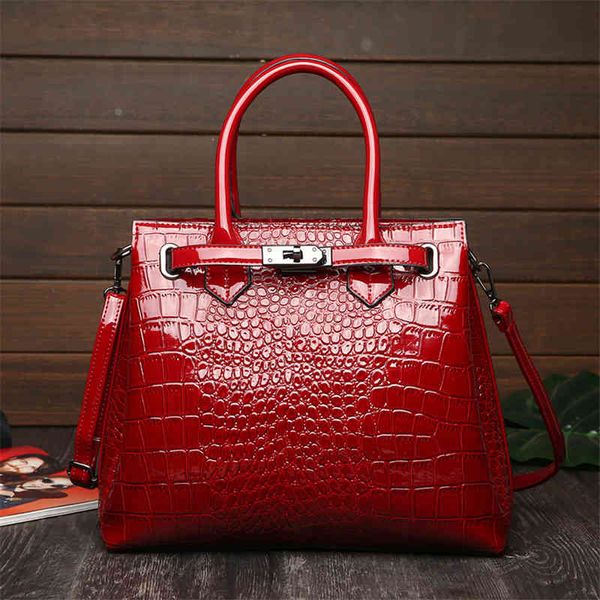 

fashion crocodile pattern handbags luxury designer big tote bag brand leather shoulder crossbody bags for women