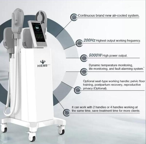 

slimming machine electromagnetic muscle stimulation fat burning max4 body shape with rf 4 handles high intensity build muscle beauty equipme