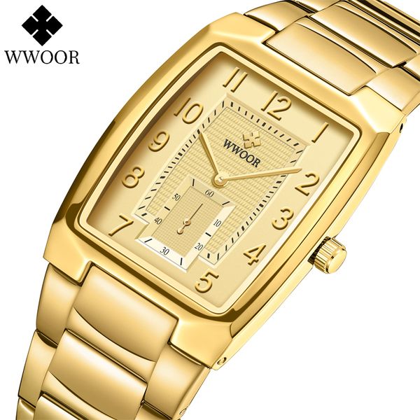 

wwoor gold watch women watch square ladies creative steel women's bracelet watches female waterproof clock relogio feminino 220409, Slivery;golden