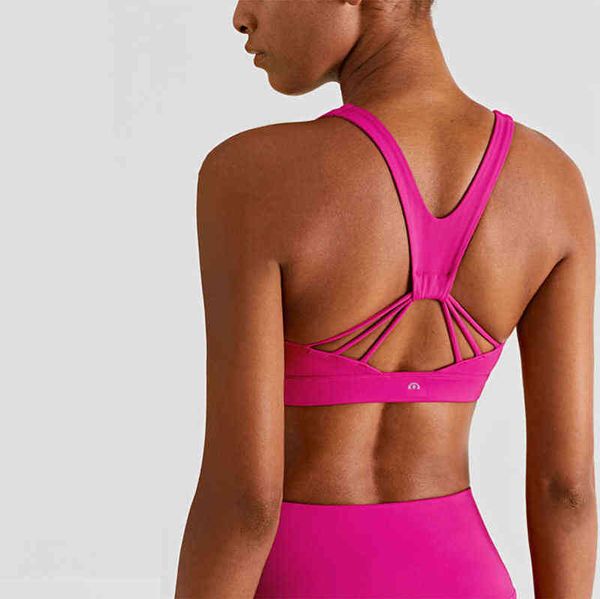 

lulu lu-wx1412 bras brand beautiful back skin kissing nude feeling yoga bra women's vest abdomen closing gathering fitness sports under, Red;black
