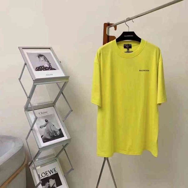 

2022 designer bal t shirt summer 2022 lemon yellow paris t-shirt, White;black