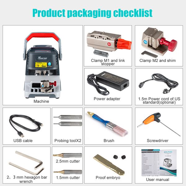 Tagliatrice di chiavi XP-005 V1.5.7 per l'aggiornamento gratuito per tutta la vita della batteria integrata persa a chiave