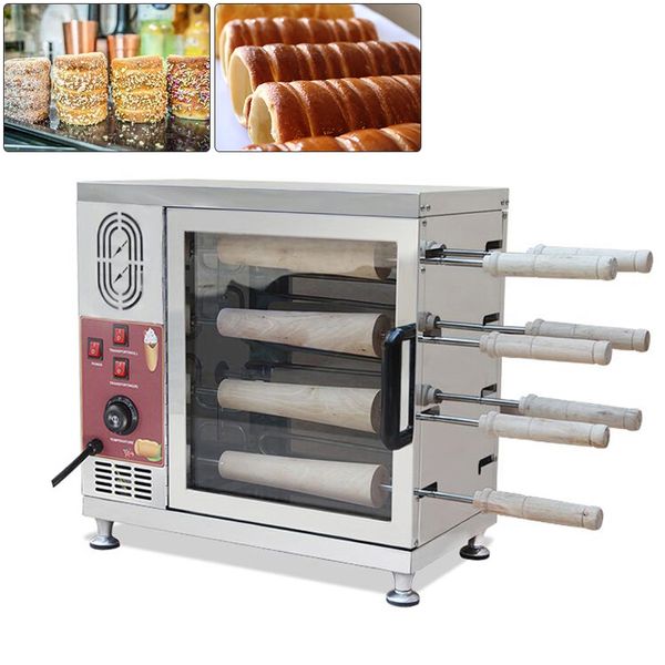 8 Roller Ağır Hizmet Kurtos Kalacs Suto Roll Izgara Fırın Makinesi Macar baca kek yapımcısı