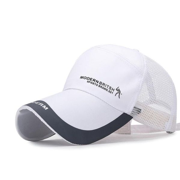 

simple hats solid baseball cap men mesh breathable sunscreen caps label stick snapback sunhat summer golf baseball hat 6 colors, Blue;gray