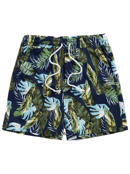 

men tropical print drawstring waist shorts q5op#, White;black