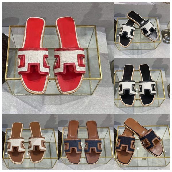 

designer sandal women slides summer rubber big head slides orange black green shoes flat slippers with icn2