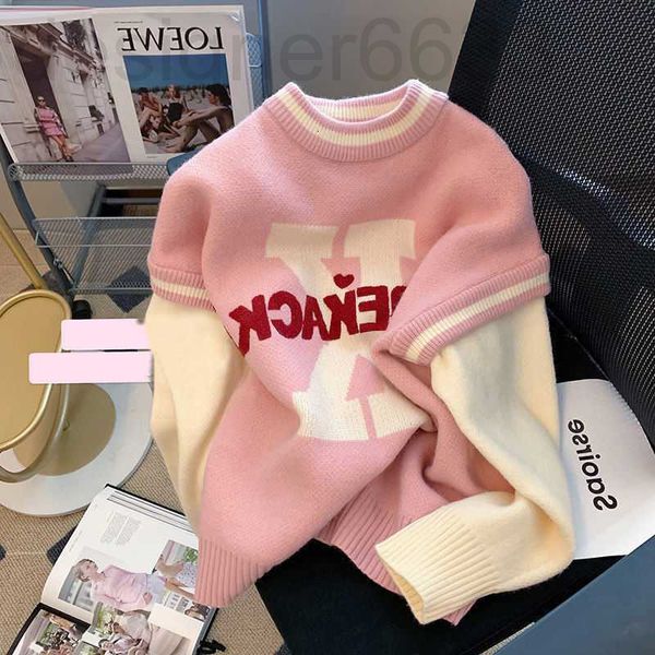 

women's knits & tees designer antique fake two sweaters women's loose and lazy style in autumn winter design sense of minority sof, White