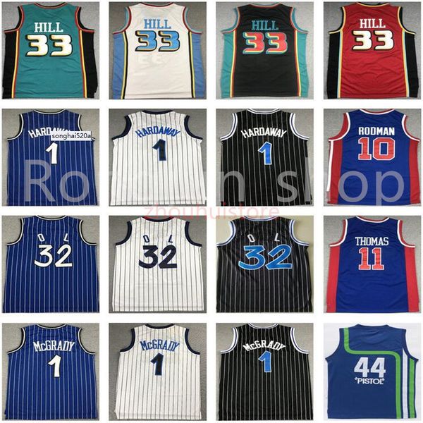 

mitchell ness retro mens stitched basketball grant hill 33 dennis rodman 10 isiah thomas 11 tracy mcgrady penny hardaway 1''nba&#0, Black