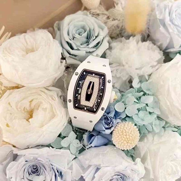 

luxury mens mechanical watch flame red lips womens multifunctional richa milles rm07-01 personalized automatic ceramic swiss movement wrist, Slivery;brown