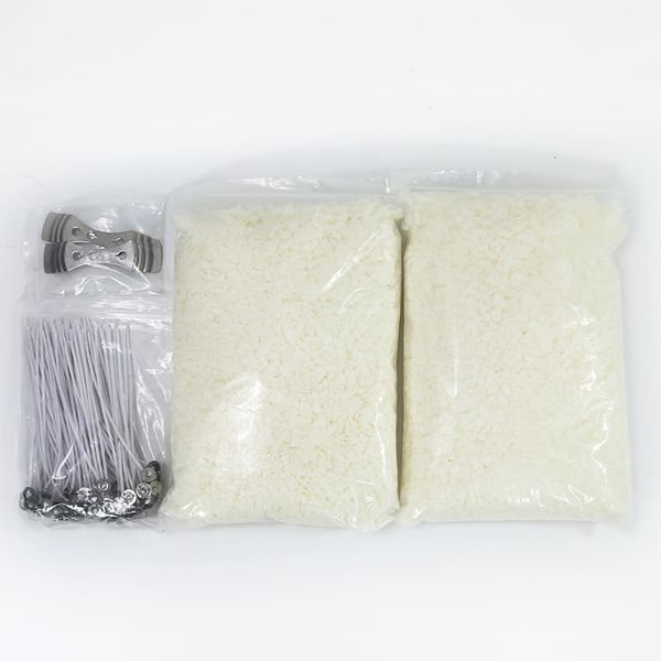 Sojawachskerze, handgefertigt, DIY-Set, Basteln, 2 kg, Duftkerzen, Materialpackung, rauchfreier Kerzendocht, roh, Großhandel A02