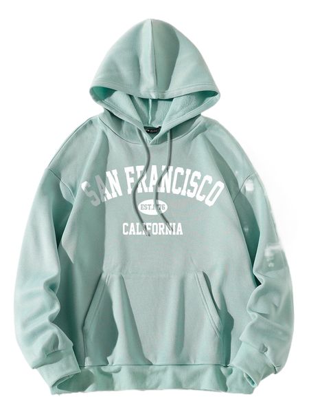 

letter graphic thermal lined hooded sweatshirt a8nb#, Black