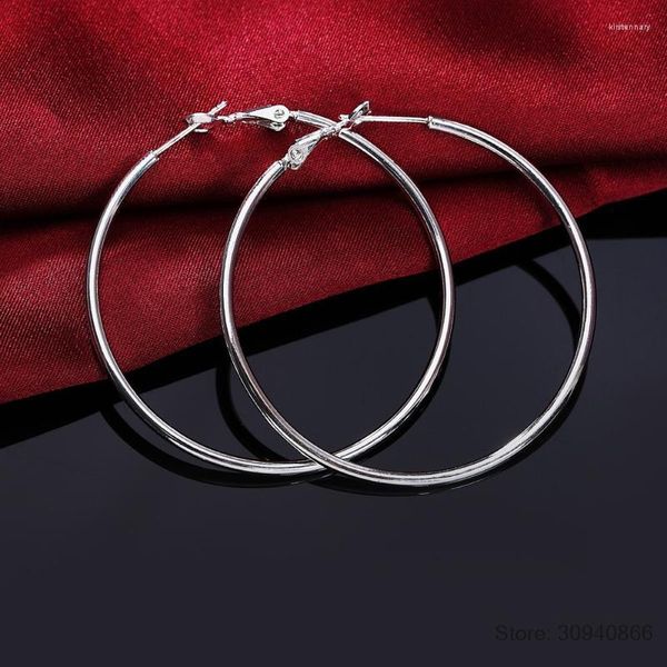 Cerchio Huggie Argento Creolo Cerchio Orecchini Per Donna Uomo 50MM 60MM 70MM 80MM Moda Brincos JewelryHoop Kirs22