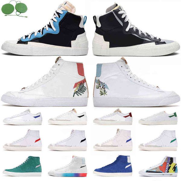 

blazer mid 77 men high low running shoes flora pack indigo catechu cool grey multi suede nature green mens womens trainers outdoor sports