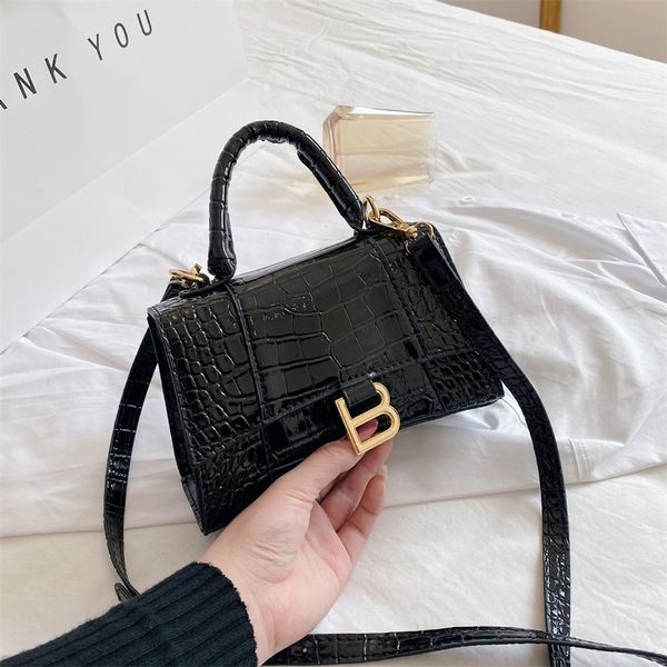 

crocodile pattern foreign style small square bag simple texture portable women's sling one shoulder bag messenger