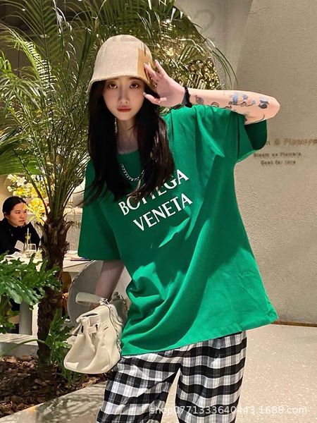 

women's t-shirt designer bv family letter printing inner 2022 early spring new round neck chain bottomed shirt short sleeve women uybe, White
