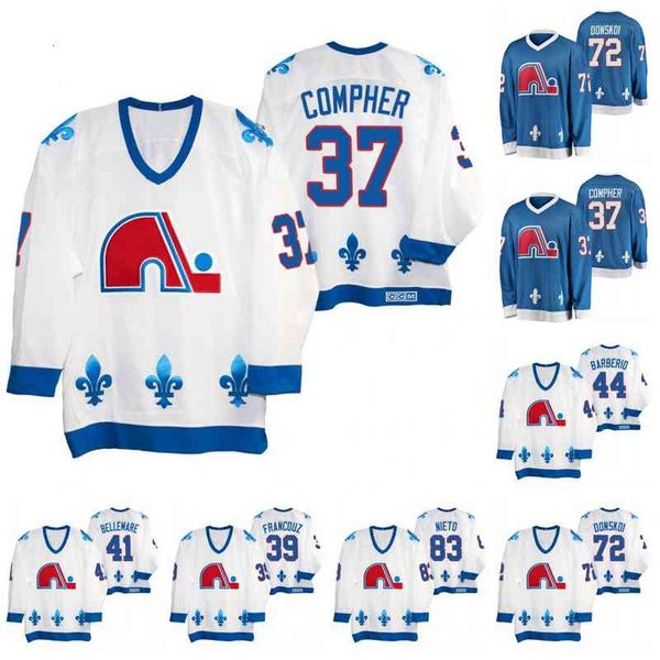 

c202 quebec nordiques j. t. compher pavel francouz pierre-edouard mark barberio joonas donskoi matt niet vintage heritage jersey, Black