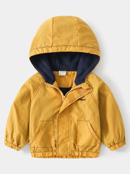 

toddler boys letter embroidery raglan sleeve hooded jacket she, Blue;gray