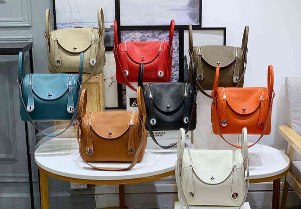 

designer lindihandbag litchi grain cowhide medicine single shoulder oblique span portable lindi doctor bag large