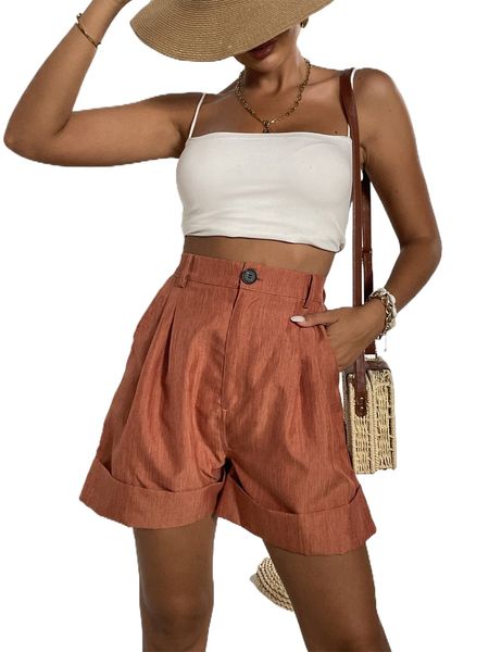 

high waist slant pocket shorts b3mc#, White;black