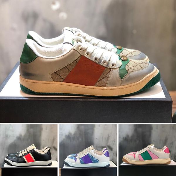

screener sneaker dirty shoes vintage casual shoe leather canvas web stripe luxurys designers running sneakers rubber sole classic sportswear, Black