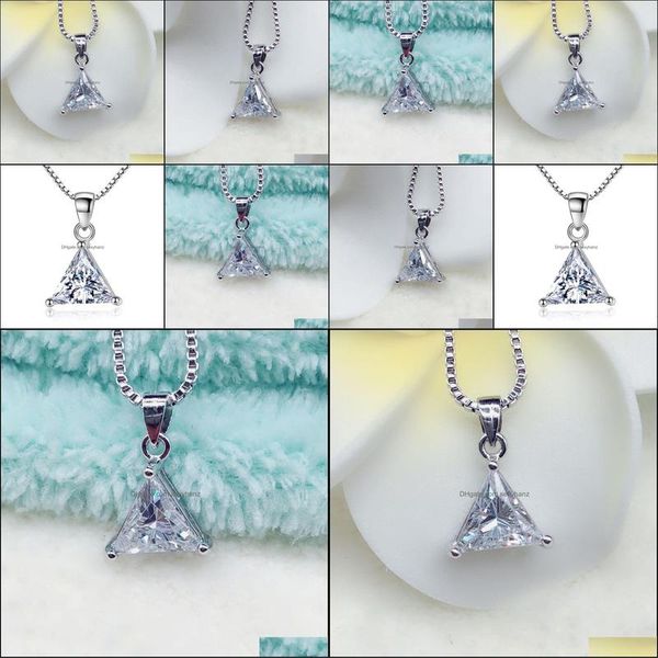 

pendant necklaces cubic zirconia triangle creative fashion jewelry sier plated copper imitation 925 sterling si sexyhanz dhcaz, Silver