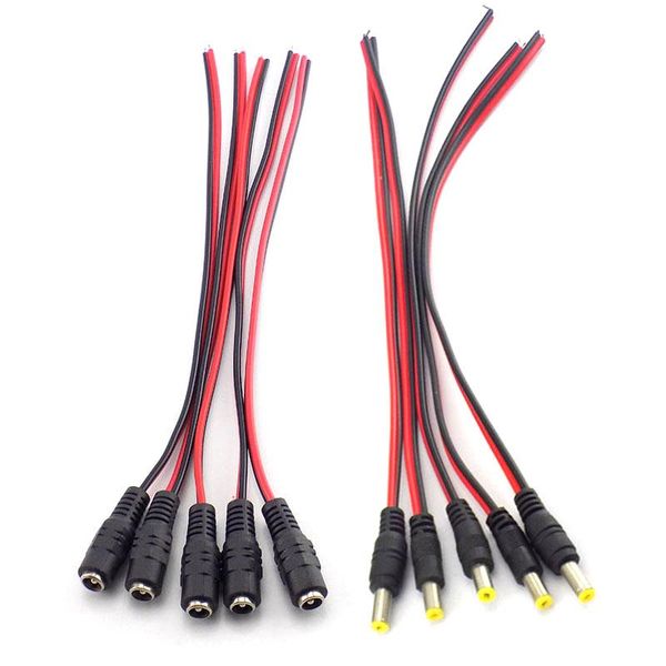 Outros acessórios de iluminação 5,5 mm 5pcs CA DC Cabo de alimentação feminina de alimentação de fêmea 12V 24V Conecters de conector de conector Adaptador para câmera CCTV LED STR STR