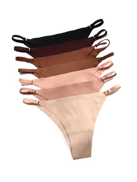 

7pack no show panty set o7gv#, Black;red