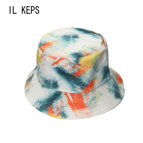 

berets bucket hat maple tie dye panama men's double-sided beach headwear women fisherman's harajuku cap summer yfm046berets, Blue;gray