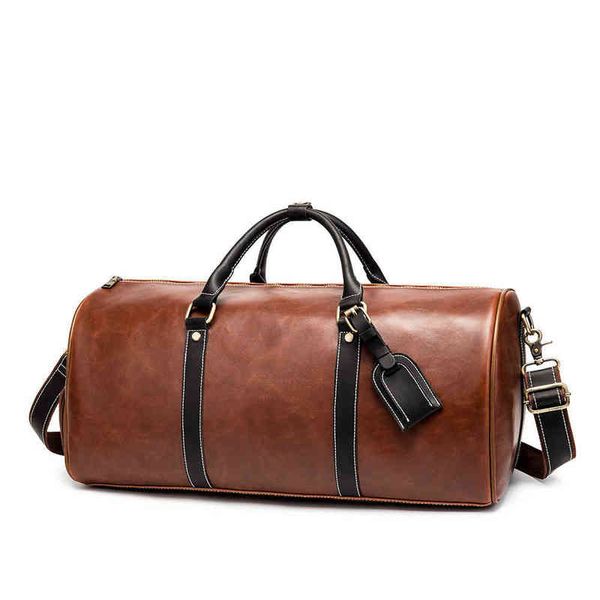 Duffle Bags Men Leisure de couro vegano para mulheres Bolsas de malas de grande capacidade Bolsas de bagagem de mão de mão Bags220626