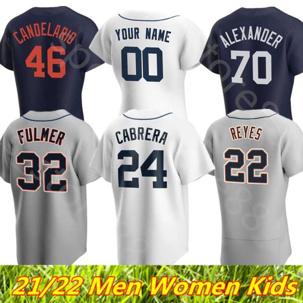 

2022 Custom S-4XL Baseball Jersey 28 Javier Baez 24 Miguel Cabrera Jonathan Schoop 8 Robbie Grossman Niko Goodrum Eric Haase Akil, Colour 1