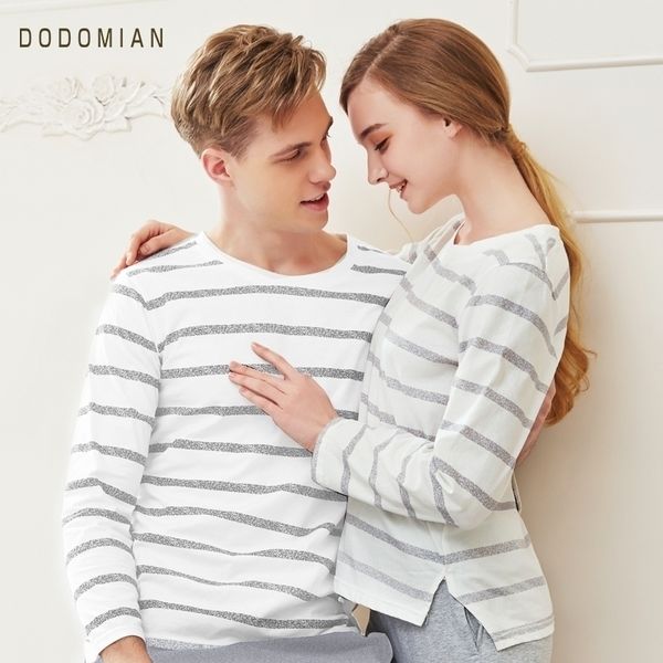 

do do mian couple pajama sets striped lover pijama set soft house wear cotton stripe pants y200425, Black;red