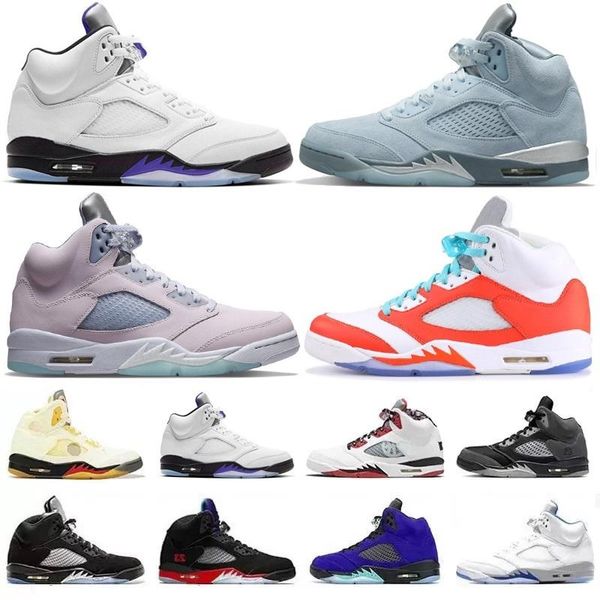 

2022 5s 5 mens basketball shoes racer blue raging red jade horizon shattered backboard, Black