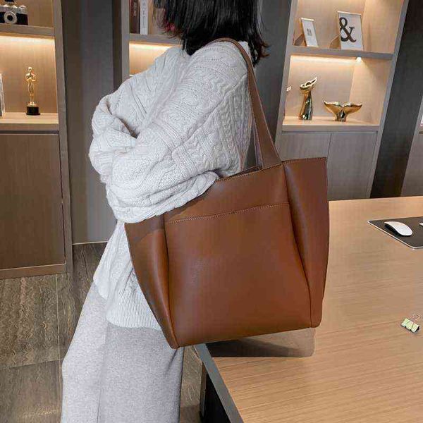 

evening bags large women's bag capacity shoulder pu leather ladies wild sac a main femme 220712