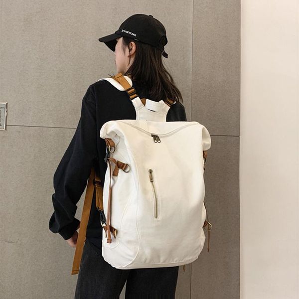 Marca de mochila Marca de lona à prova d'água Mochilas femininas Plecak preto para mulheres Bolsa de viagem Men ombro da escola de ombro mochilas sacackpack