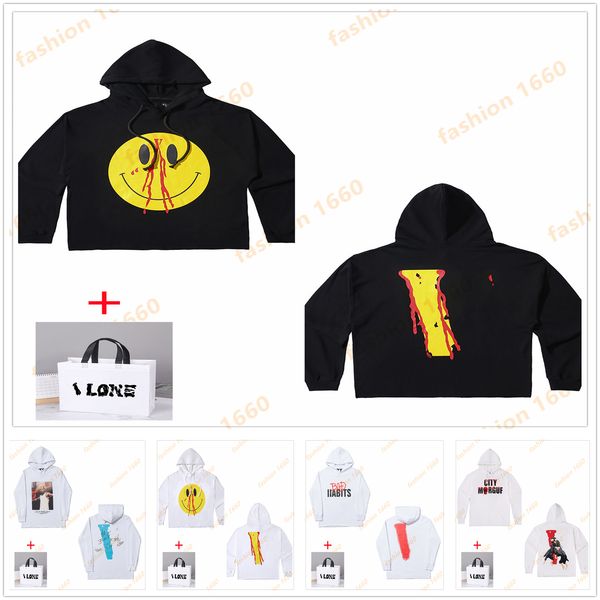 

men hoodie women hoodies reflective sweatshirts gradient letter drill hip-hop loose couple large size guerrilla store limited printing cotto, Black