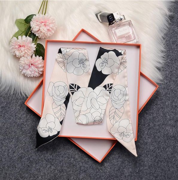 

summer fashion design scarf women scarve alphabet printed handbag scarfs neckties hair bundles polyester material182s, Blue;gray