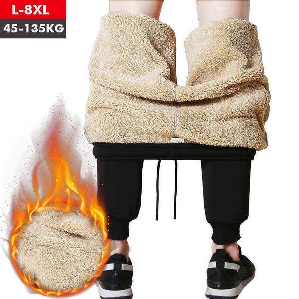

men jeans men's winter pants classic brand sweatpants super warm thick cashmere trousers for men fleece male long outdoors men 22 1222, Black