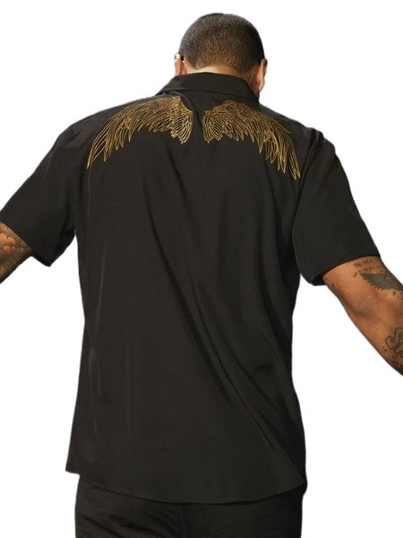

men wings print shirt u1fu#, White;black