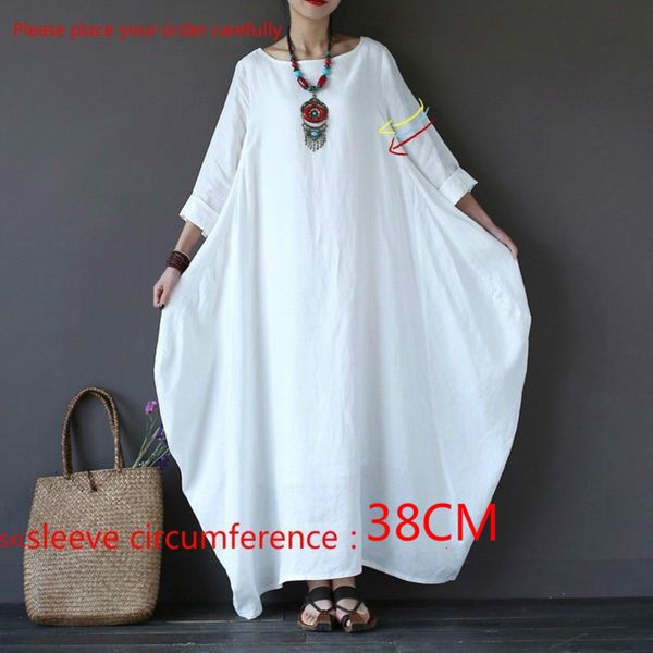 

summer autumn plus size dresse 4xl 5xl loose long vintage boho shirt dress maxi robe fashion female q293 y200805, Black;pink