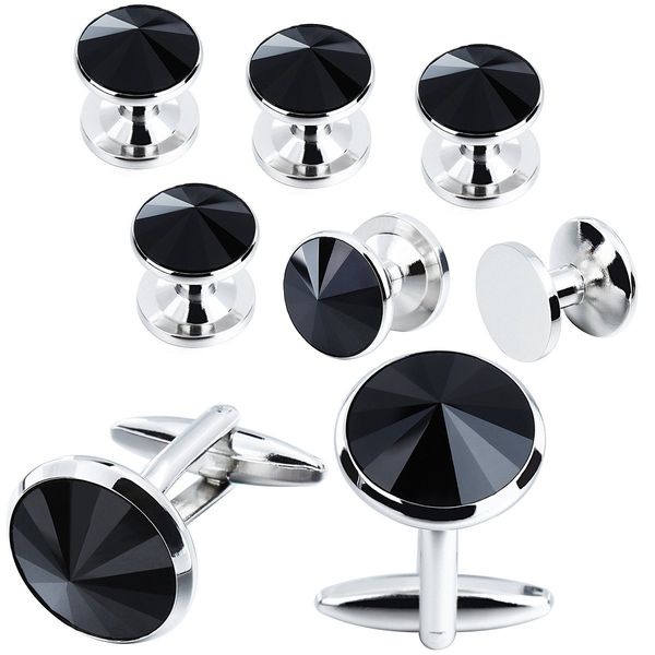 

cuff links hawson fashion motherofpearl tuxedo shirt button and cufflink set specially designed for wedding business amugk, Silver