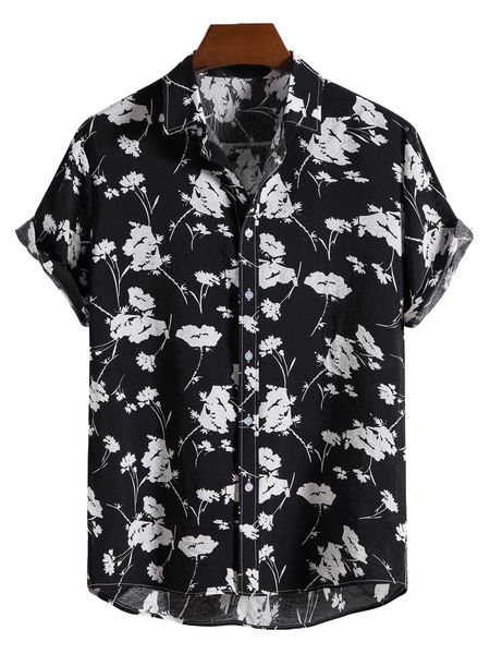 

men random floral print shirt u3cs#, White;black