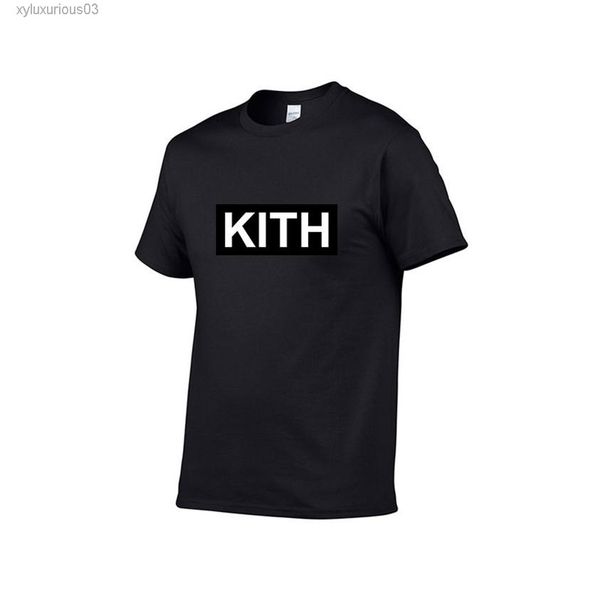 

men's clothing summer t-shirt kith fashion alphabet printing cool short-sleeved round neck tee men me239y, White;black