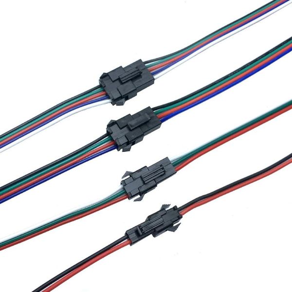 Diğer Aydınlatma Aksesuarları JST Konnektörü 2/3/4/5 Pin 5/10/20/50/100 Çift LED Uzantı Kablosu Erkek Kadın SM kabloları Pigtail Fiş Stripoth için