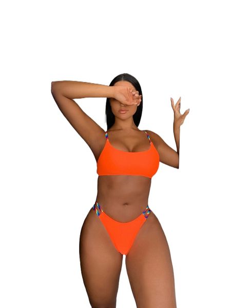 

striped tape bikini swimsuit c1ga#, White;black