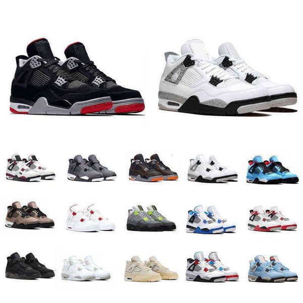 

classic 2023 basketball shoes men 4s 4 comfortable black cat bred cactus jack cement fire red white sail taupe haze mens trainers sneakers