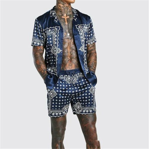 

men's tracksuits mens summer outfit 2-piece set short sleeve t shirts and shorts sweatsuit, Gray