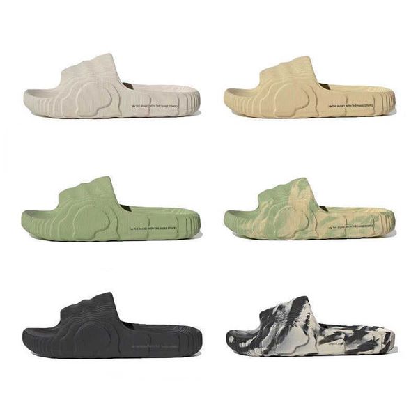 

beach designer slippers adilette 22 slide sandals flip flops slides black grey magic lime st desert sand bone white slipper size 36-45