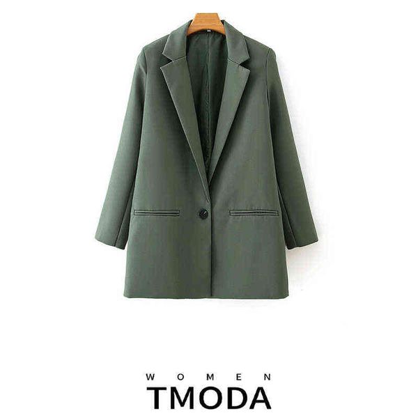 

suit tmoda432 women 2022 fashion office single button green blazers jacket vint, White;black