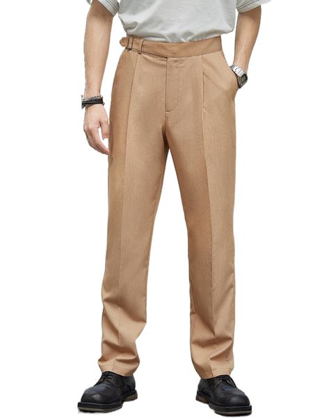 

men buckled detail tailored pants g2s7#, Black